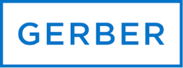 Gerber logo in blue font inside a rectangular frame representing plumbing fixtures and faucets