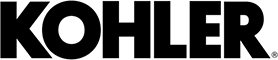 Kohler logo in black font representing plumbing fixtures and products