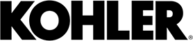 Kohler logo in black font representing plumbing fixtures and products